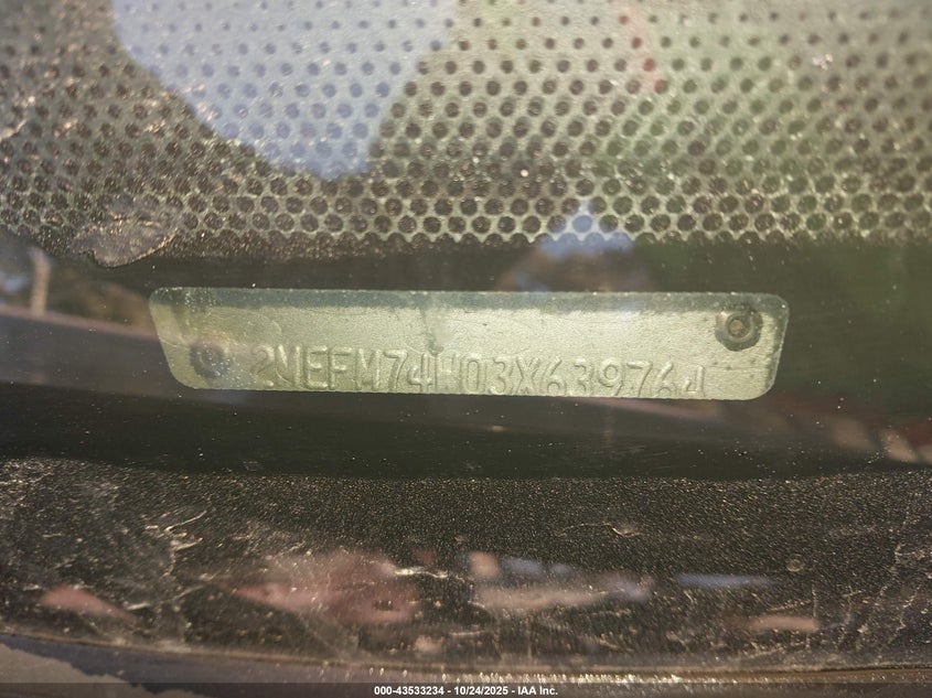 2003 Mercury Grand Marquis Gs VIN: 2MEFM74W03X639764 Lot: 43533234