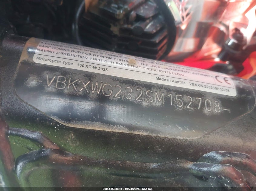 2025 KTM 150 XC-W TPI VBKXWG232SM152708