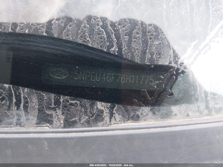 2006 Hyundai Sonata Gls V6/Lx V6 VIN: 5NPEU46F76H117759 Lot: 43534353