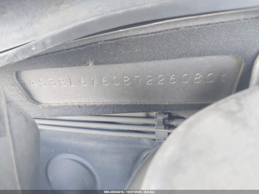 2008 Subaru Legacy 2.5I VIN: 4S3BL616087226080 Lot: 43534416