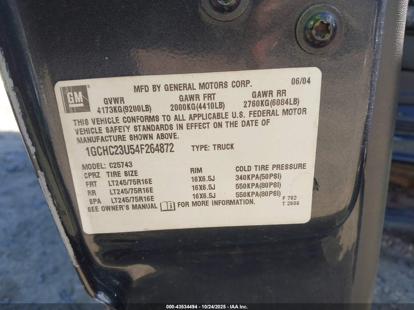 1GCHC23U54F264872 2004 CHEVROLET SILVERADO photo no. 9