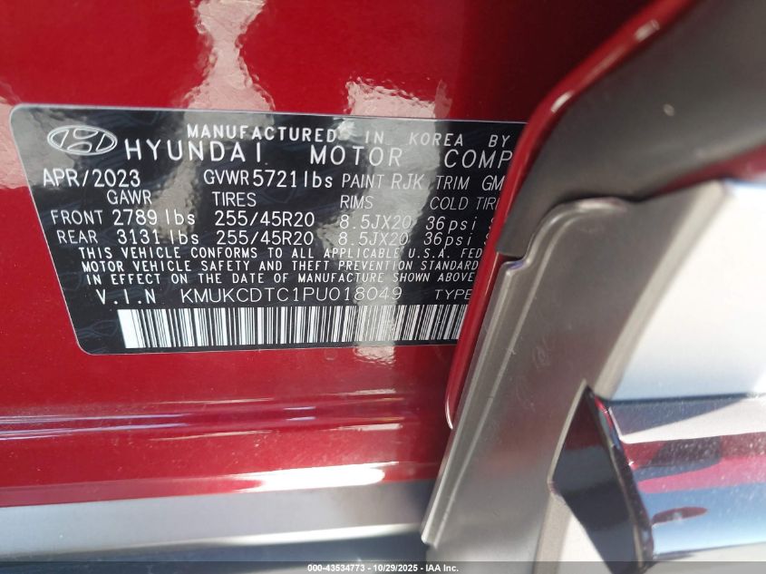 2023 Genesis Gv60 Advanced Awd VIN: KMUKCDTC1PU018049 Lot: 43534773