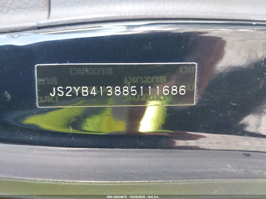 2008 Suzuki Sx4 Convenience/Touring VIN: JS2YB413885111686 Lot: 43534970