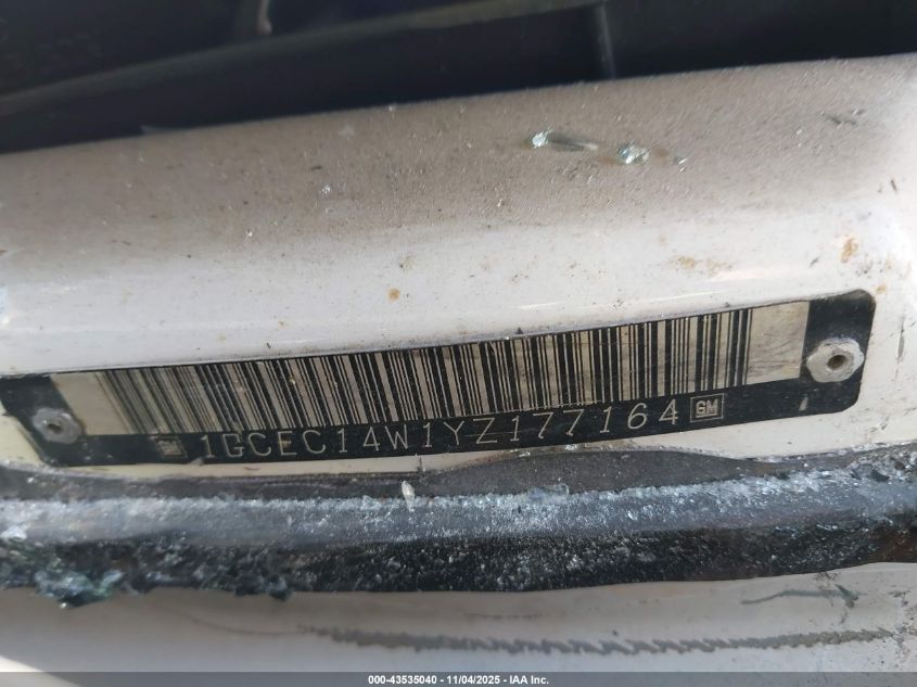 2000 Chevrolet Silverado 1500 VIN: 1GCEC14W1YZ177164 Lot: 43535040