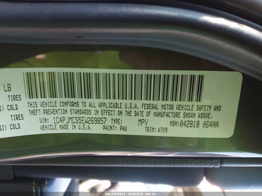 2014 Jeep Cherokee Latitude VIN: 1C4PJMCS5EW269857 Lot: 43535472