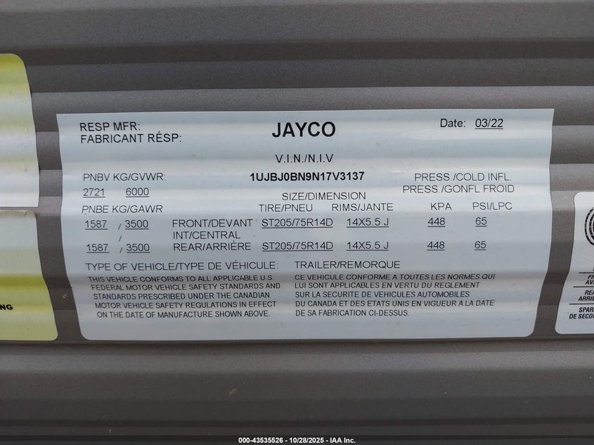 1UJBJ0BN9N17V3137 2022   photo no. 9