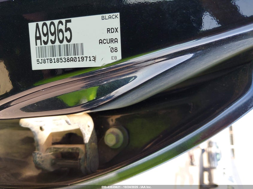 2008 Acura Rdx VIN: 5J8TB18538A019713 Lot: 43535621