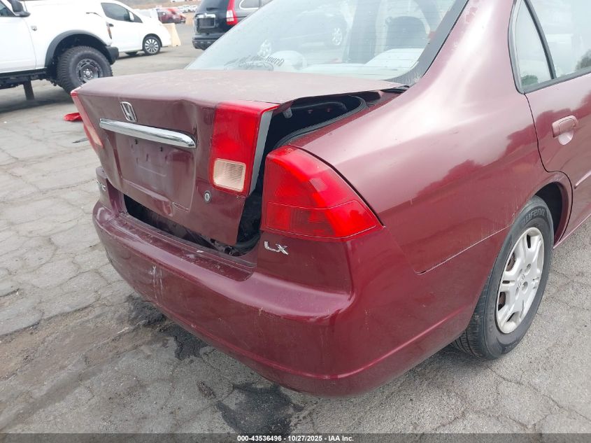 2002 Honda Civic Lx VIN: 2HGES16572H603634 Lot: 43536496