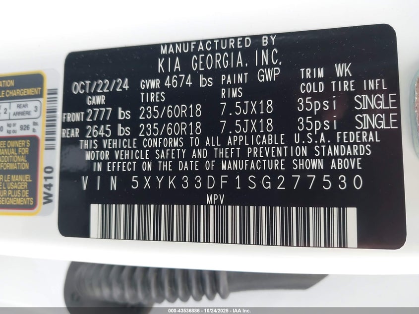 2025 KIA SPORTAGE EX 5XYK33DF1SG277530