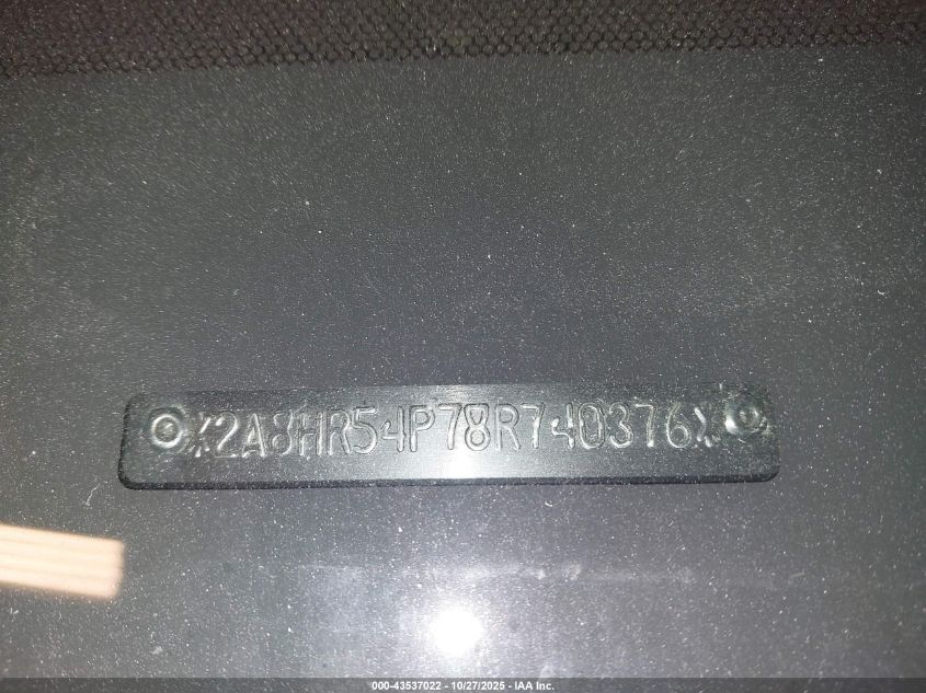 2008 Chrysler Town & Country Touring VIN: 2A8HR54P78R740376 Lot: 43537022