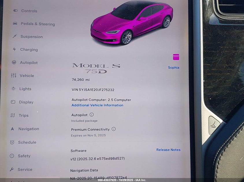 2018 Tesla Model S VIN: 5YJSA1E20JF275232 Lot: 43537920