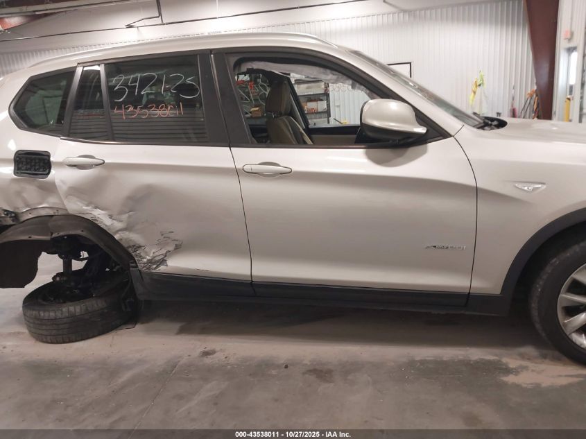 2013 BMW X3 xDrive28I VIN: 5UXWX9C55D0A25744 Lot: 43538011