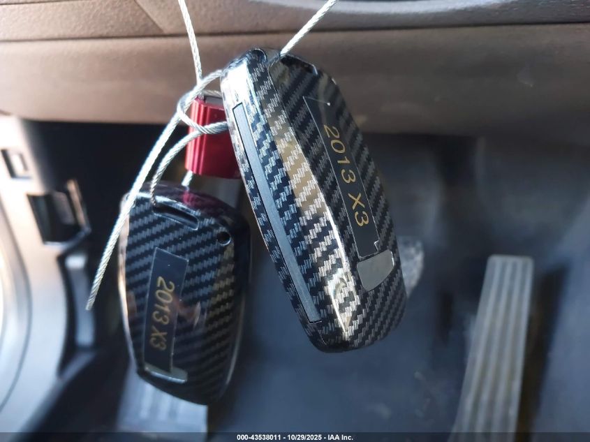 2013 BMW X3 xDrive28I VIN: 5UXWX9C55D0A25744 Lot: 43538011