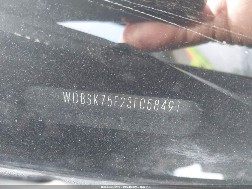 2003 Mercedes-Benz Sl 500 VIN: WDBSK75F23F058491 Lot: 43538299