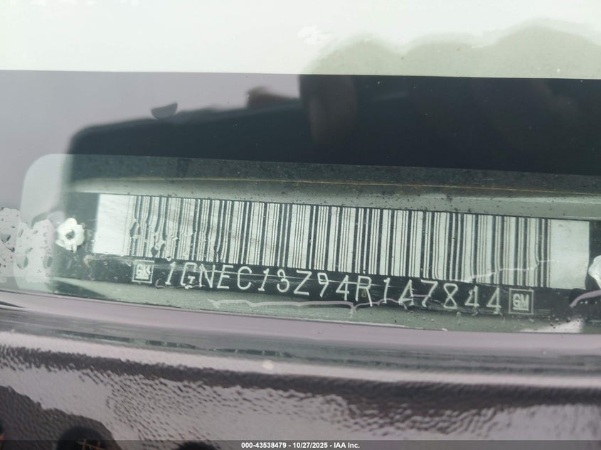 2004 Chevrolet Tahoe Ls VIN: 1GNEC13Z94R147844 Lot: 43538479