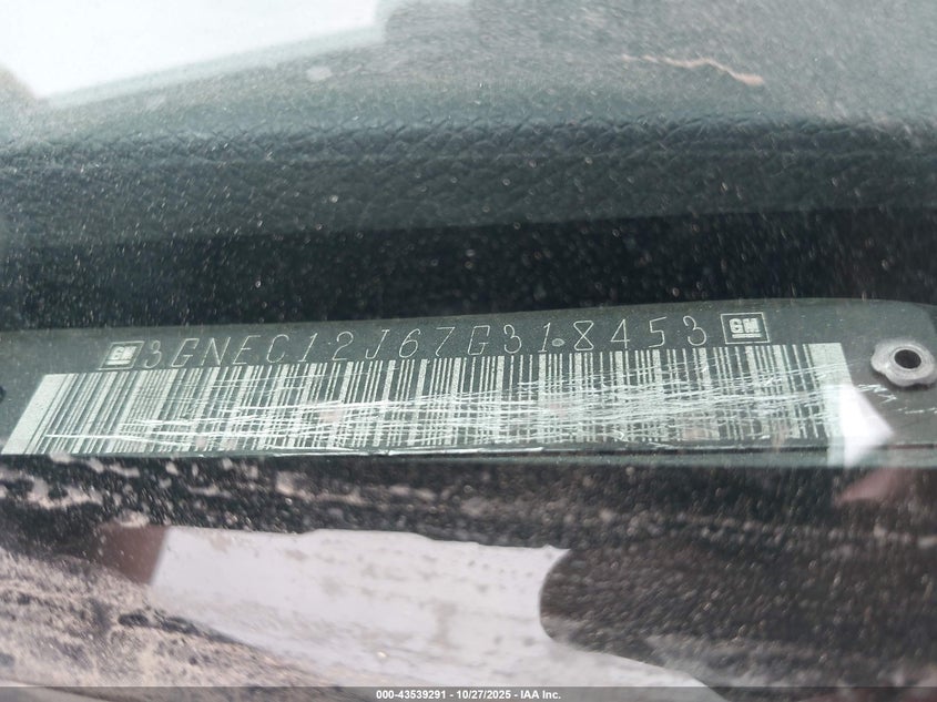 2007 Chevrolet Avalanche 1500 Lt VIN: 3GNEC12J67G318453 Lot: 43539291