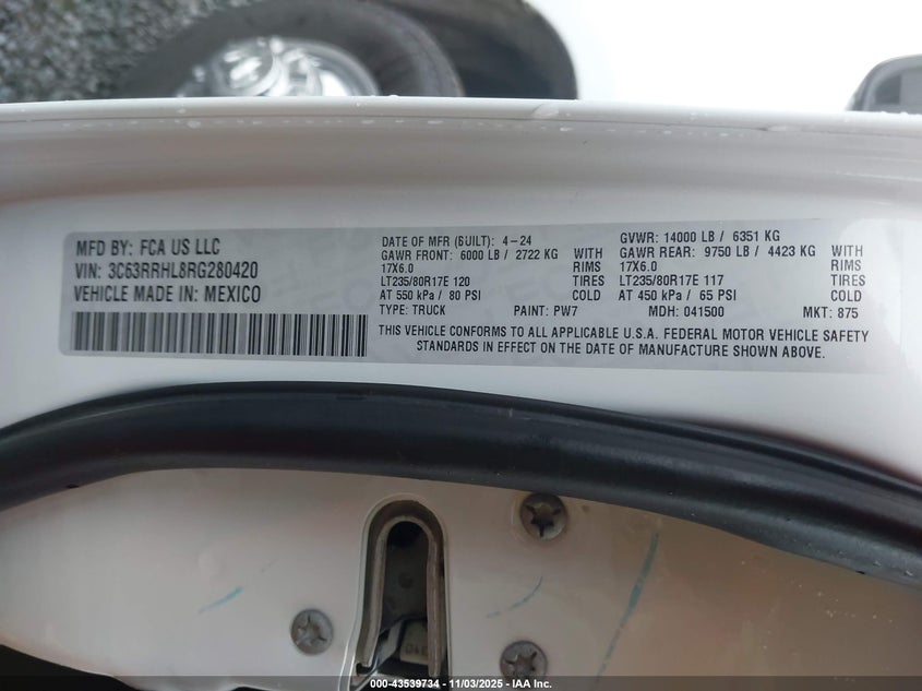 3C63RRHL8RG280420 2024 RAM 3500 photo no. 8