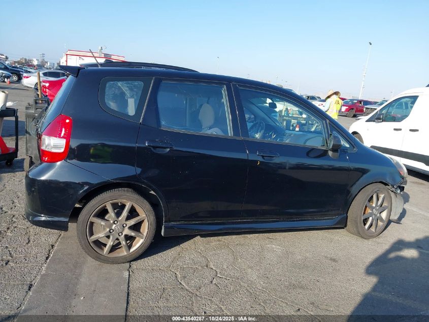 2007 Honda Fit Sport VIN: JHMGD38617S048018 Lot: 43540287