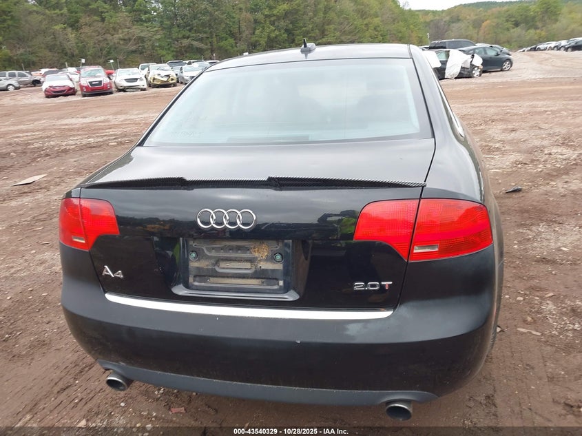 2006 Audi A4 2.0T VIN: WAUAF78EX6A039433 Lot: 43540329