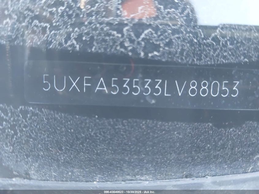 2003 BMW X5 3.0I VIN: 5UXFA53533LV88053 Lot: 43540523