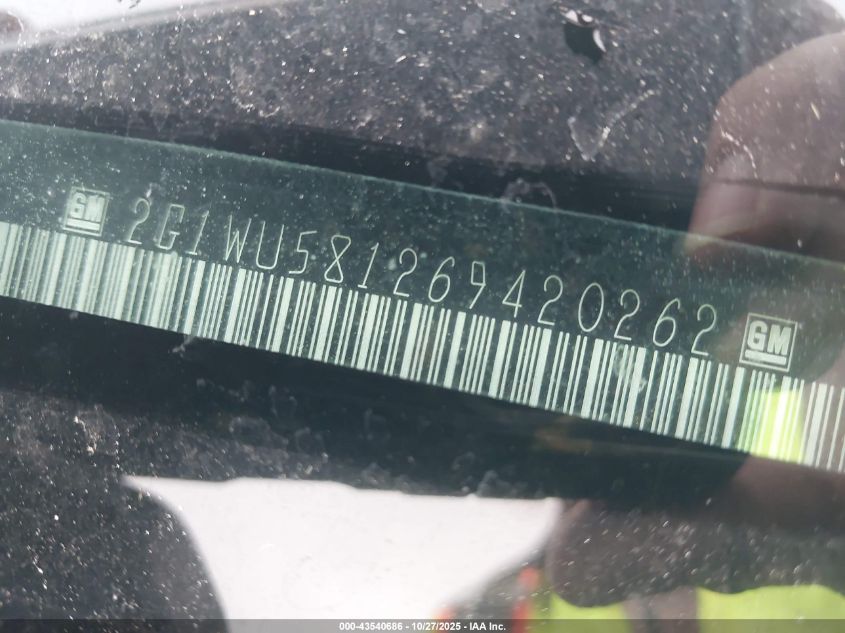 2006 Chevrolet Impala Ltz VIN: 2G1WU581269420262 Lot: 43540686