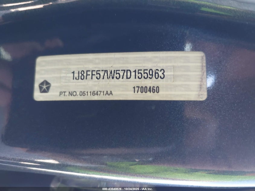 2007 Jeep Compass Limited VIN: 1J8FF57W57D155963 Lot: 43540826