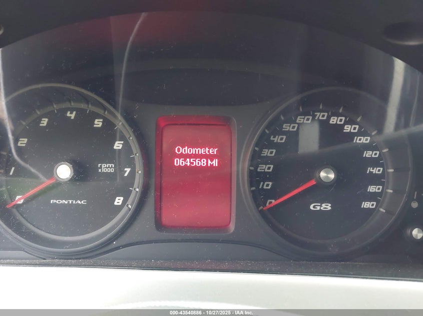 2008 Pontiac G8 VIN: 6G2ER57758L144821 Lot: 43540886