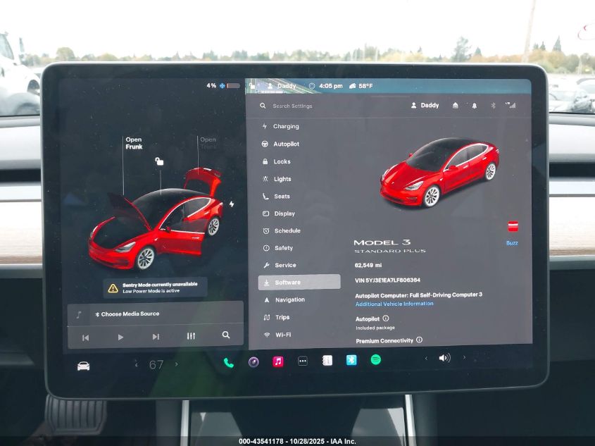 2020 Tesla Model 3 Standard Range Plus Rear-Wheel Drive/Standard Range Rear-Wheel Drive VIN: 5YJ3E1EA7LF806364 Lot: 43541178