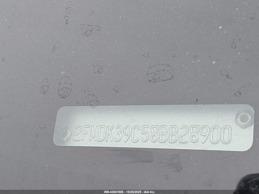 2008 Ford Edge Limited VIN: 2FMDK39C58BB28900 Lot: 43541588