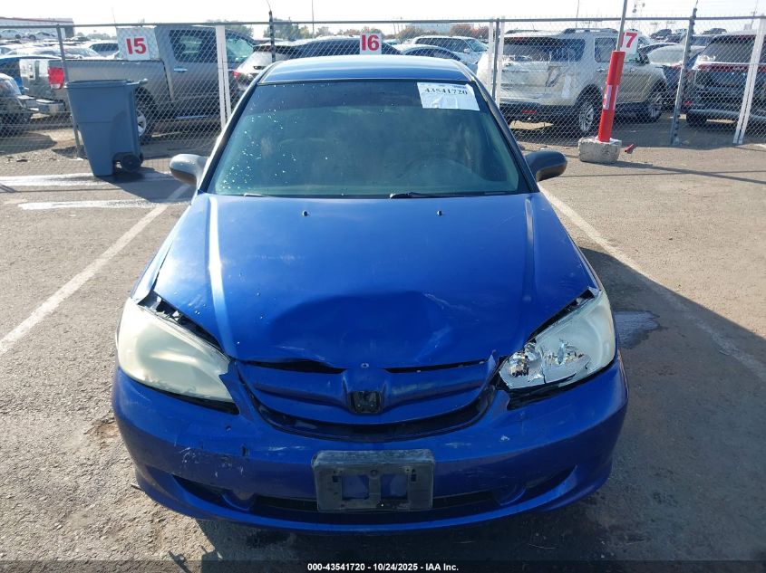 2004 Honda Civic Vp VIN: 1HGES16384L013396 Lot: 43541720