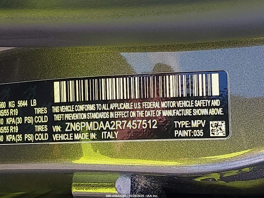2024 Maserati Grecale Gt VIN: ZN6PMDAA2R7457512 Lot: 43542280