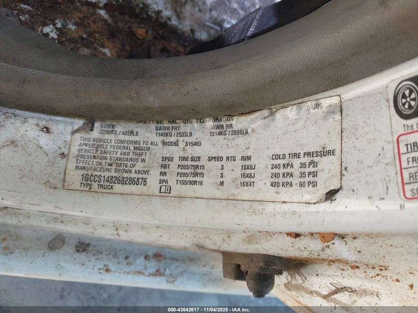 1GCCS148268286876 2006 CHEVROLET COLORADO photo no. 9