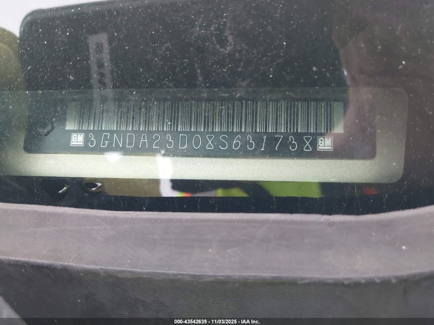 2008 Chevrolet Hhr Lt VIN: 3GNDA23D08S631738 Lot: 43542639