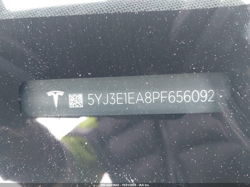 2023 Tesla Model 3 Rear-Wheel Drive VIN: 5YJ3E1EA8PF656092 Lot: 43542642