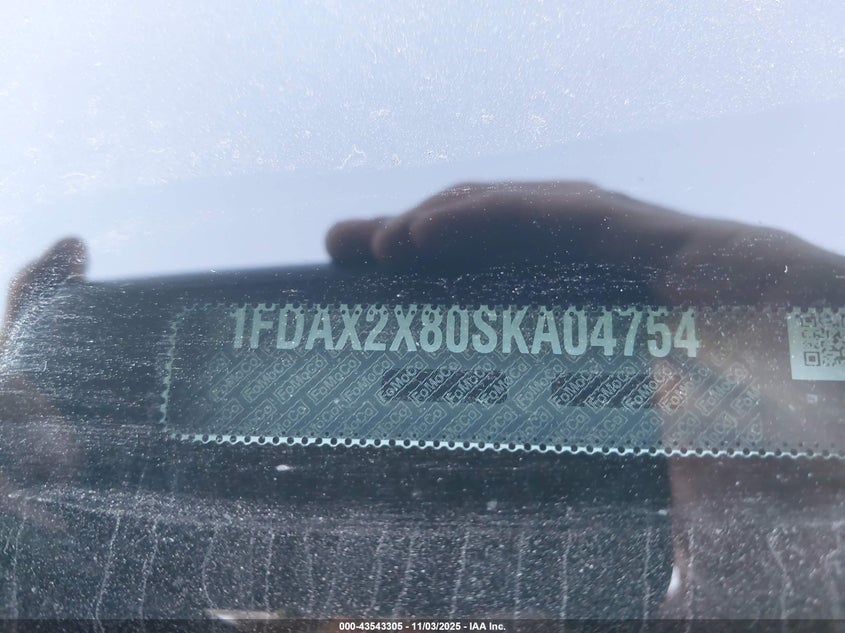 2025 Ford Transit-350 Passenger Van Xl VIN: 1FDAX2X80SKA04754 Lot: 43543305