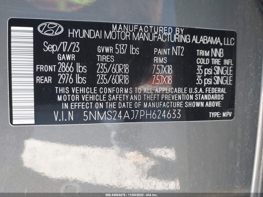 2023 HYUNDAI SANTA FE SEL - 5NMS24AJ7PH624633