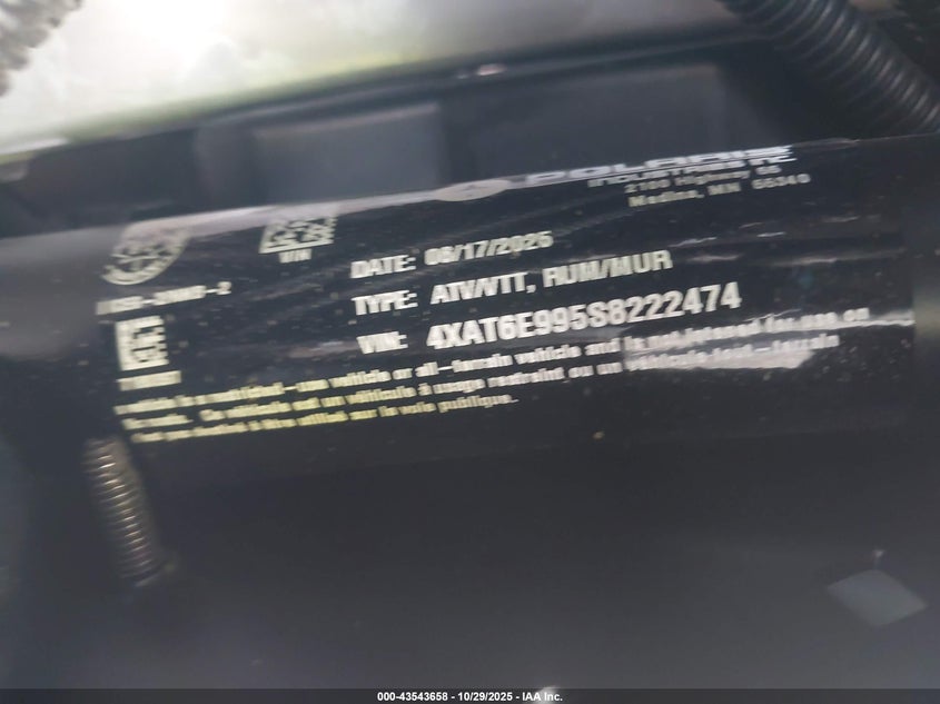 2025 Polaris Ranger Crew 1000 Premium VIN: 4XAT6E995S8222474 Lot: 43543658