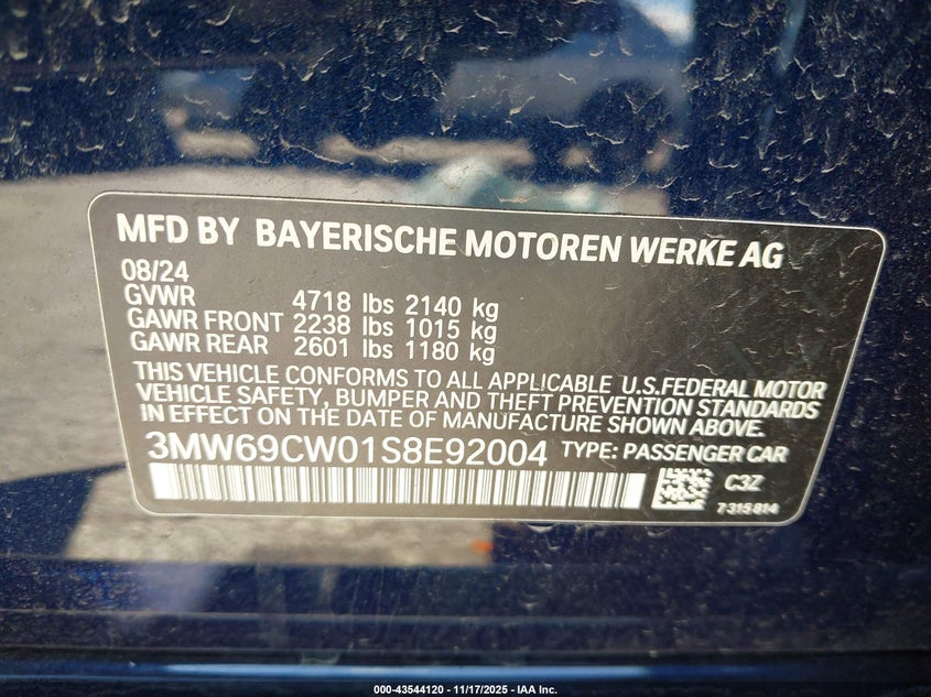 3MW69CW01S8E92004 2025 BMW 3ER photo no. 9