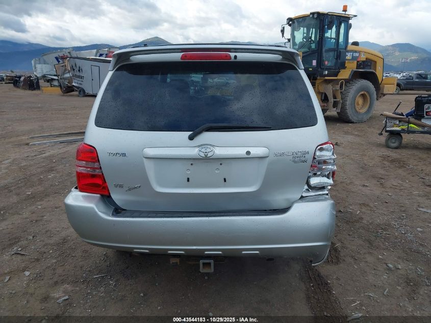 2003 Toyota Highlander V6 VIN: JTEHF21A830140477 Lot: 43544183