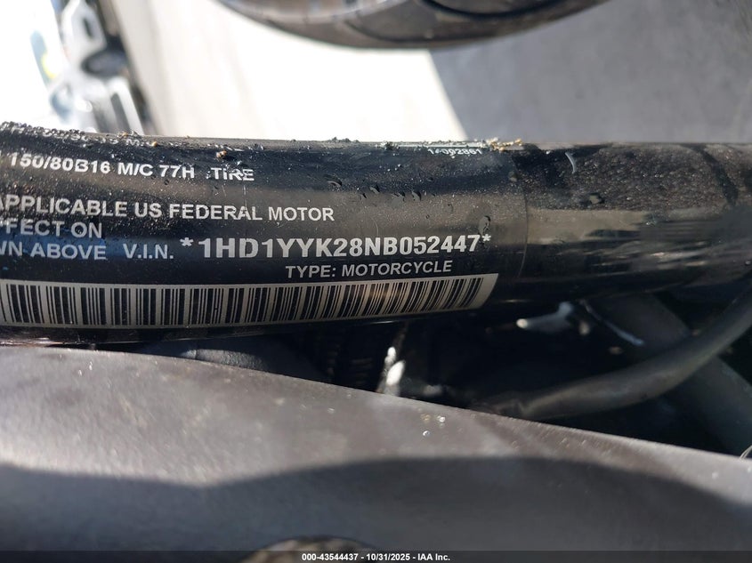 2022 Harley-Davidson Fxbbs VIN: 1HD1YYK28NB052447 Lot: 43544437