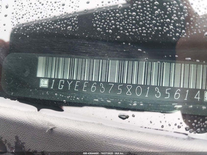 2008 Cadillac Srx V6 VIN: 1GYEE637580135614 Lot: 43544455