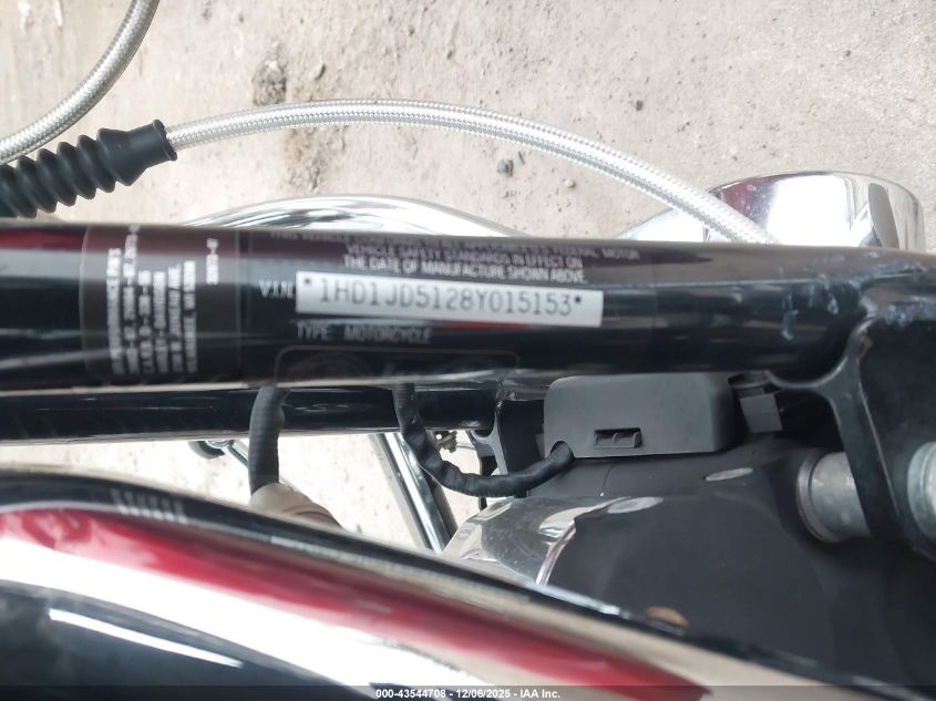 2008 Harley-Davidson Flstn VIN: 1HD1JD5128Y015153 Lot: 43544708