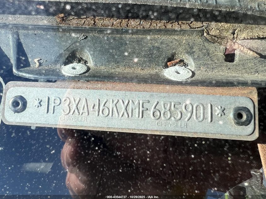 1991 Plymouth Acclaim VIN: 1P3XA46KXMF685901 Lot: 43544727