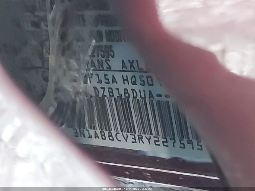 2024 Nissan Sentra Sv Xtronic Cvt VIN: 3N1AB8CV3RY227595 Lot: 43545035