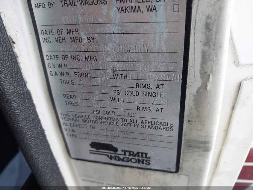 1987 Ford Econoline E350 Cutaway Van VIN: 1FDKE30L2HHB95176 Lot: 43545208