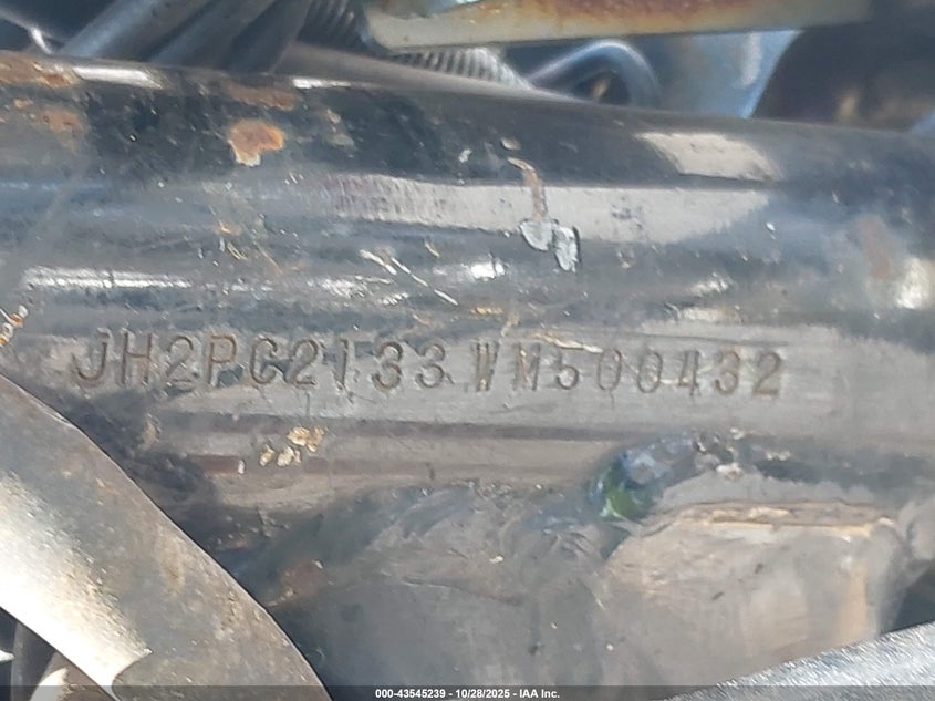 1998 Honda Vt600 Cd VIN: JH2PC2133WM500432 Lot: 43545239