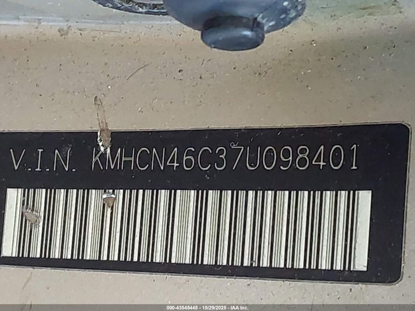 2007 Hyundai Accent Gls VIN: KMHCN46C37U098401 Lot: 43545445