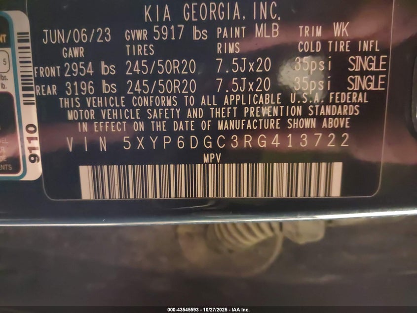 5XYP6DGC3RG413722 2024 KIA TELLURIDE photo no. 9