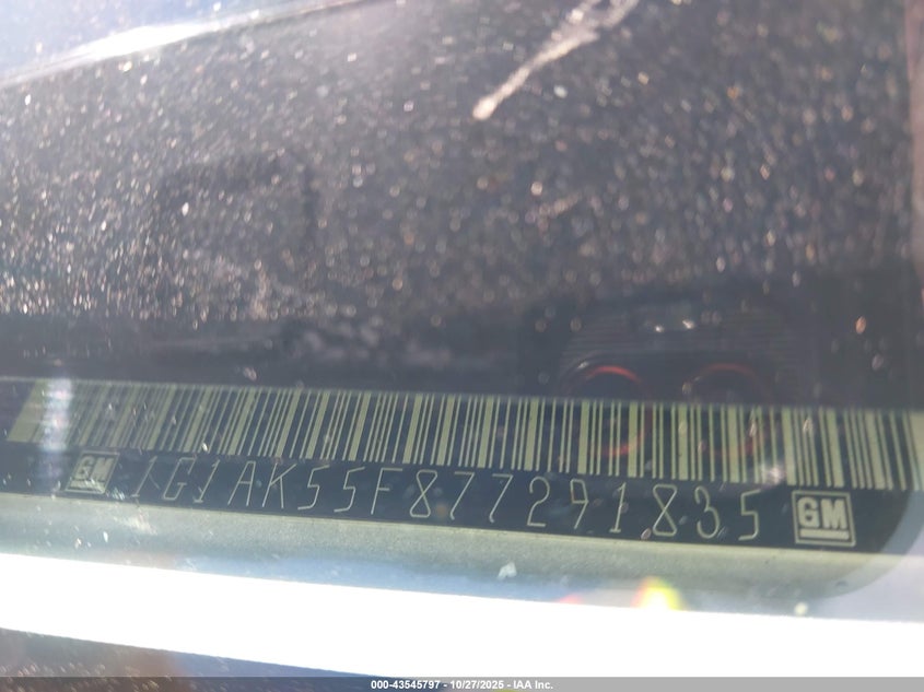 2007 Chevrolet Cobalt Ls VIN: 1G1AK55F877291835 Lot: 43545797