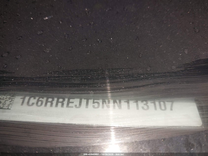 2022 Ram 1500 Laramie 4X2 5'7 Box VIN: 1C6RREJT5NN113107 Lot: 43545991